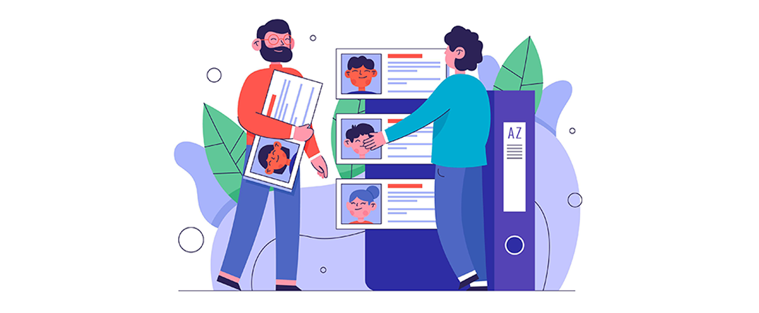 Karikatur von 2 Personen