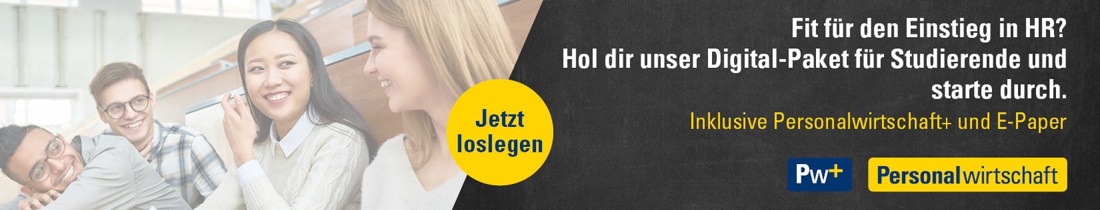 Eine Anzeige der Personalwirtschaft für ein Digital-Paket für Studierende