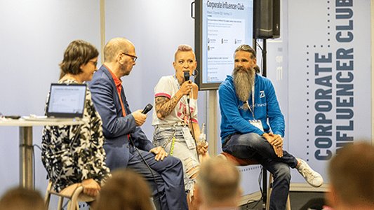 Vortrag auf der Stage des Corporate Influencer Club auf einer ZP Messe