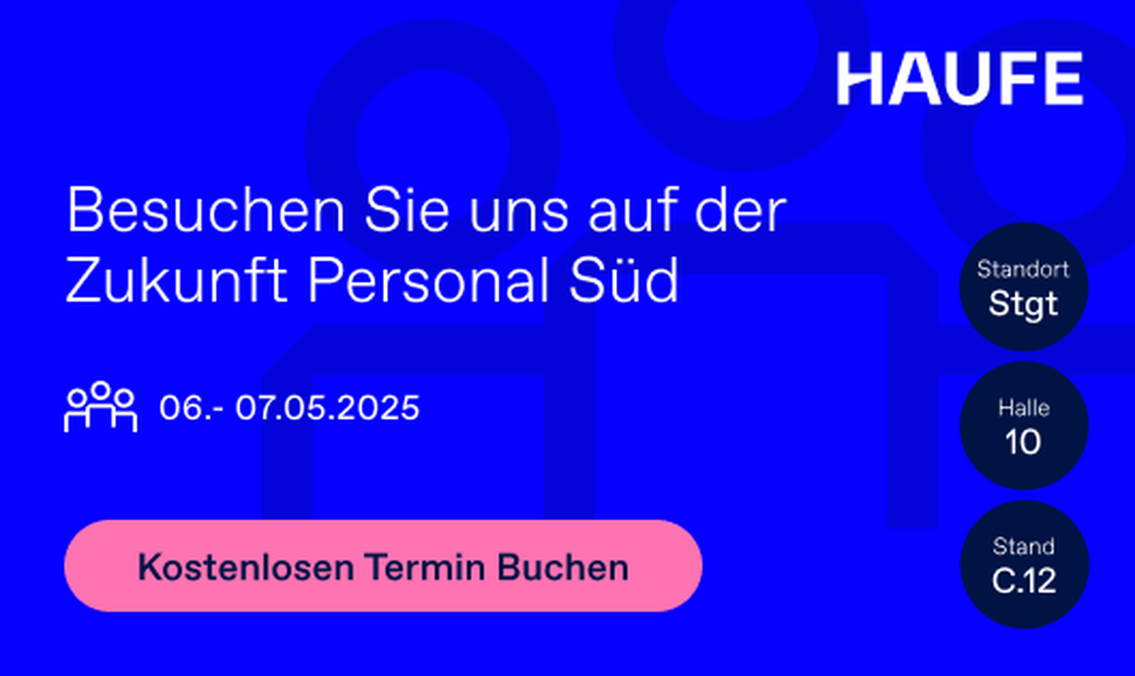Haufe Anzeige zum buchen eines Termins auf der ZP Süd 2025